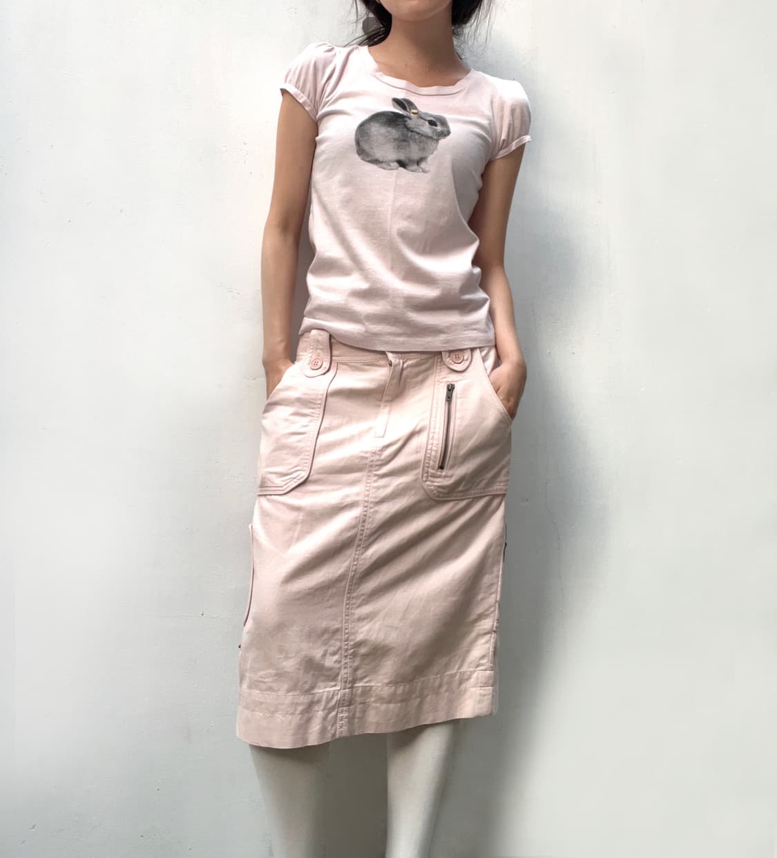 Cutie bunny 🐇 baby pink tee 상품이미지4