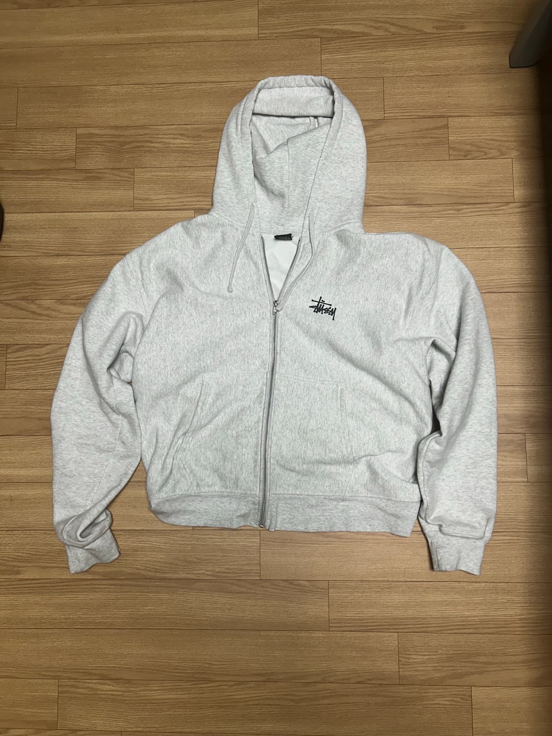 스투시 베이직 후드집업 애쉬 헤더 L  상품이미지1