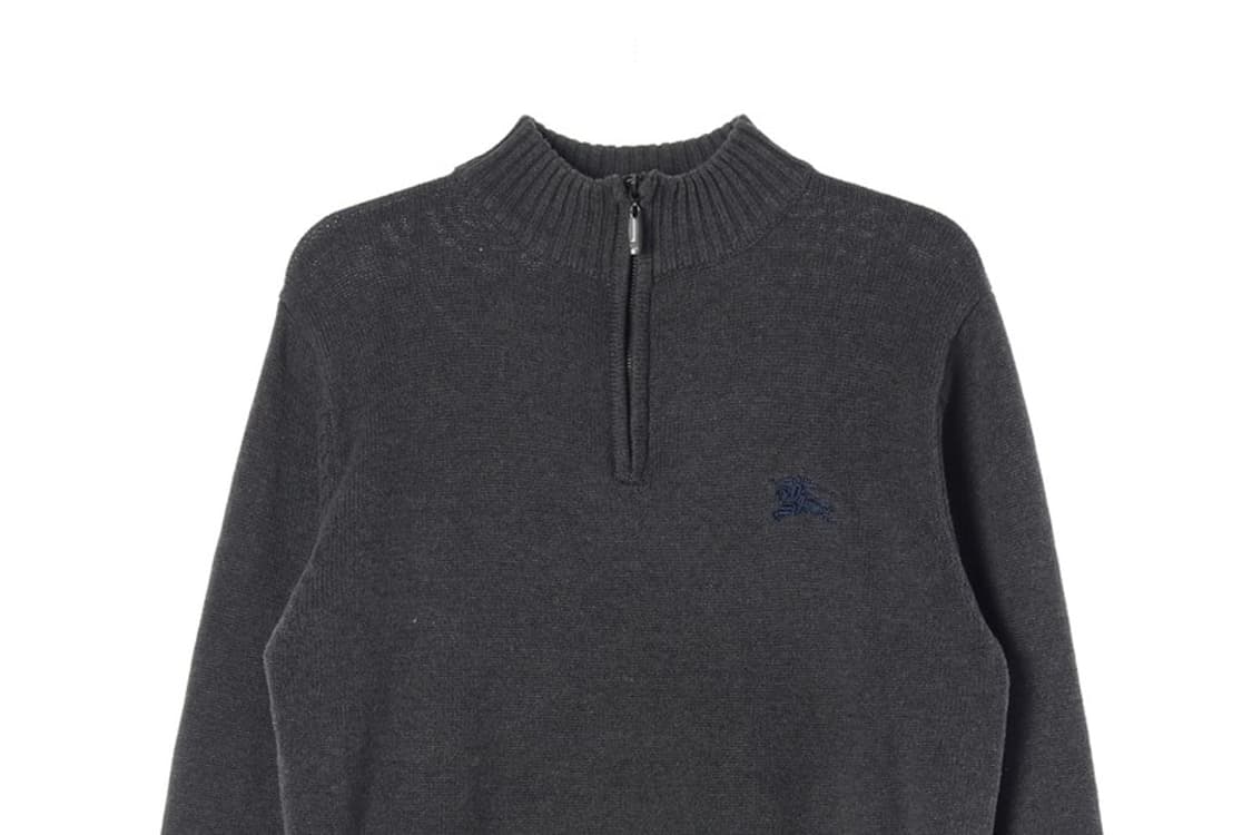 버버리 차콜 하프집업 니트 M 상품이미지3