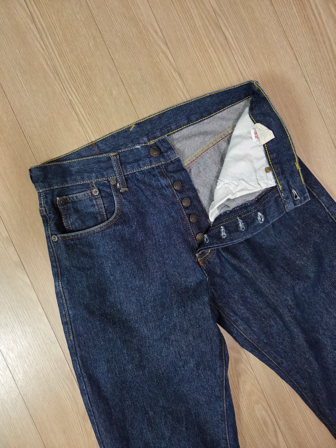 에비수 빅 플라워 셀비지 데님 팬츠 상품이미지6