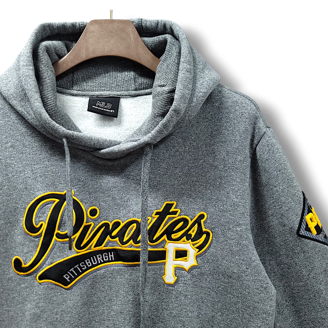 [105] MLB 그레이 피츠버그 파이리츠  기모 후드티셔츠 상품이미지4