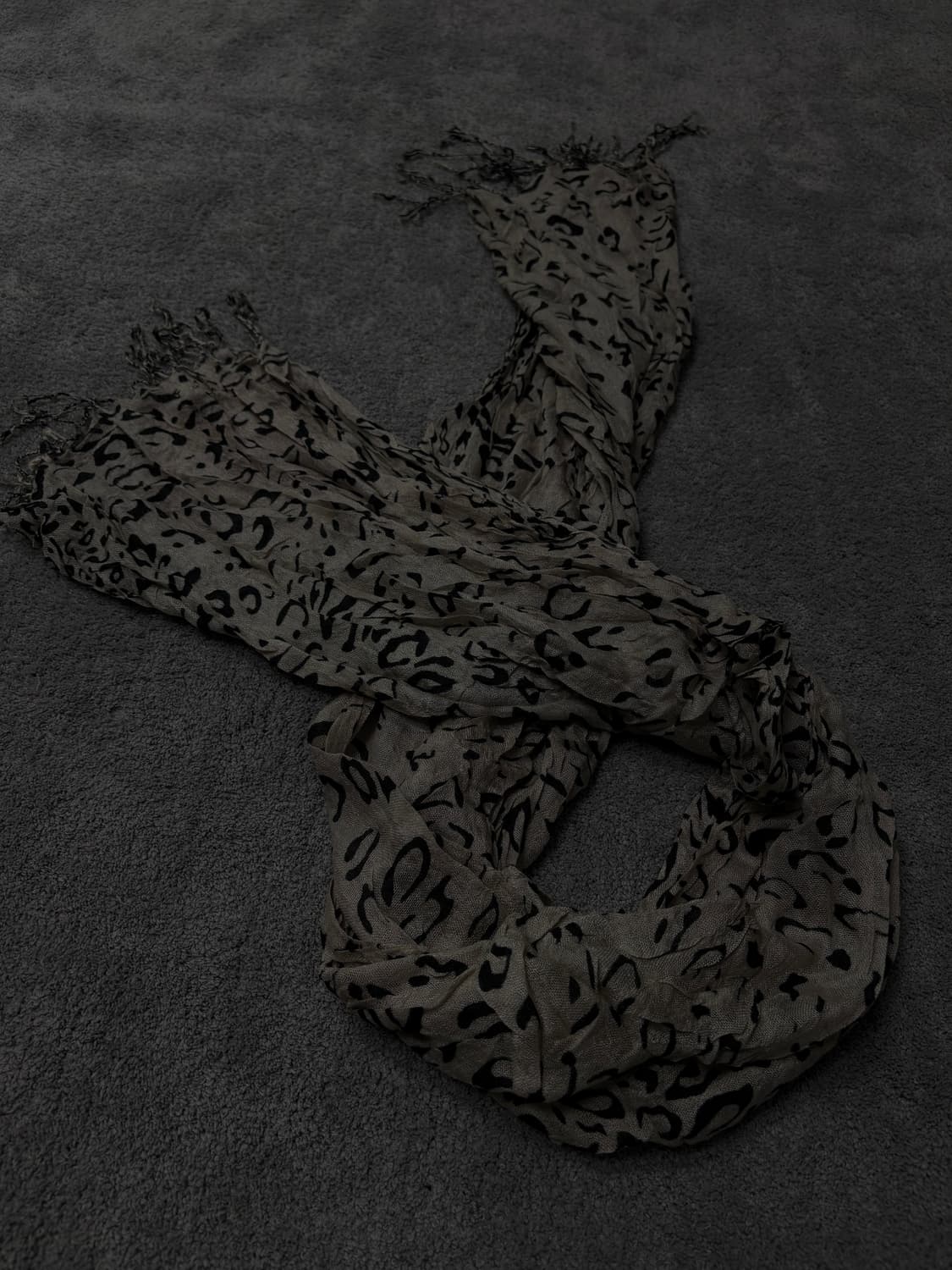 Vintage v-kei punk mood leopard scarf 상품이미지2