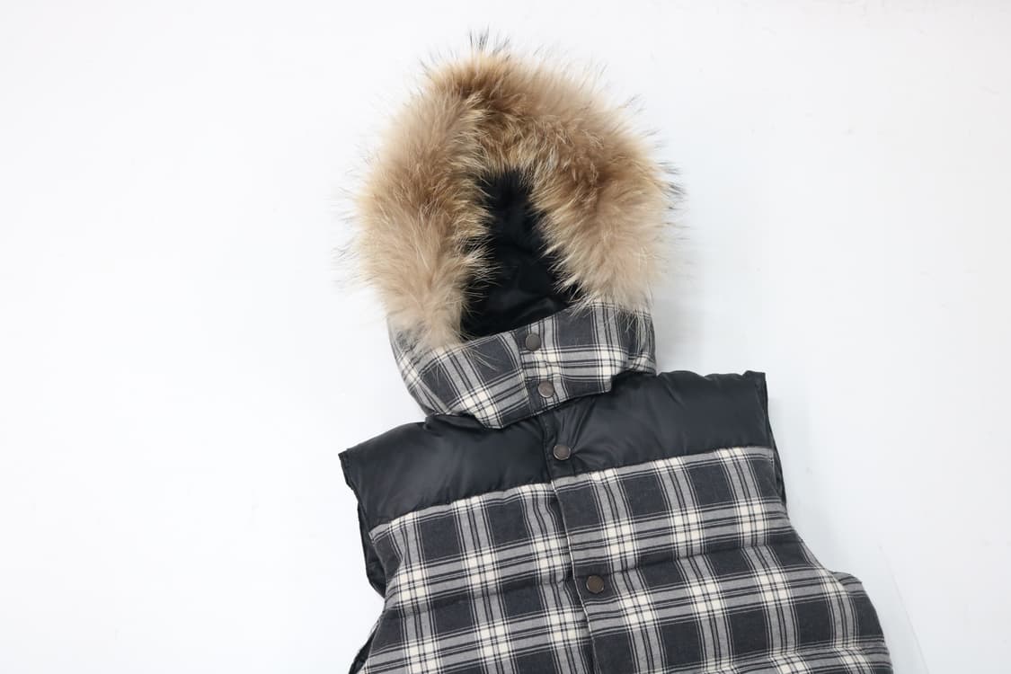 Men's Bigi 맨즈비기 빈티지 리버시블 라쿤퍼 덕다운 베스트 M 상품이미지7