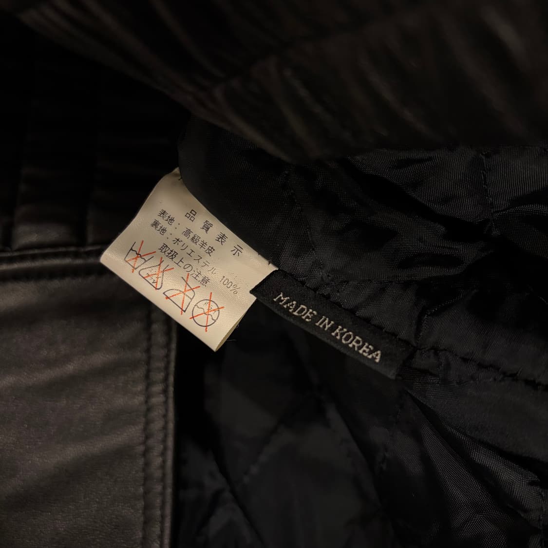 [XL] HAPPY 해피 블랙 양가죽 레더 자켓 C833 상품이미지7