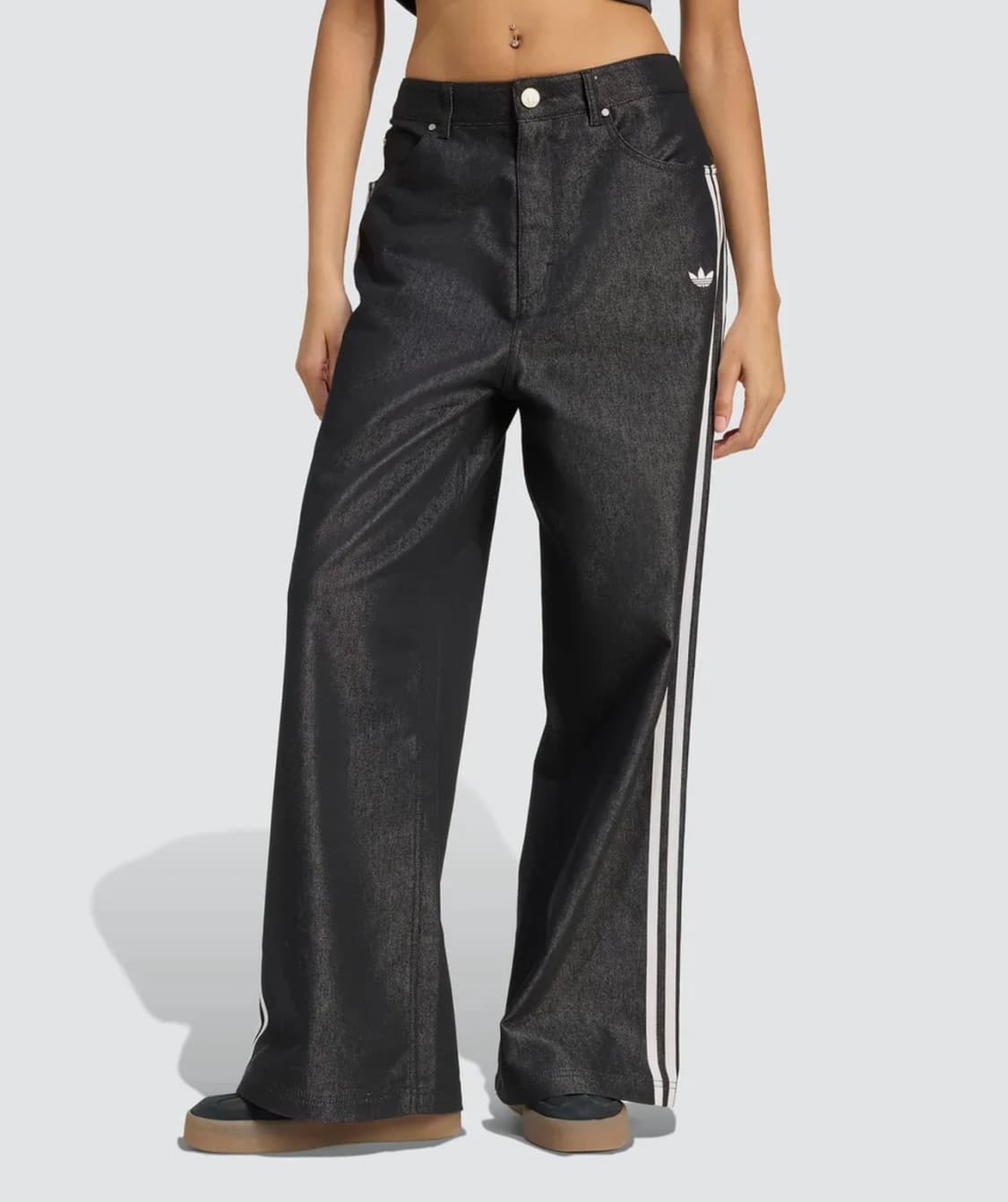 아디다스 샤인 배기 데님 블랙 트랙팬츠 KE9799 상품이미지2