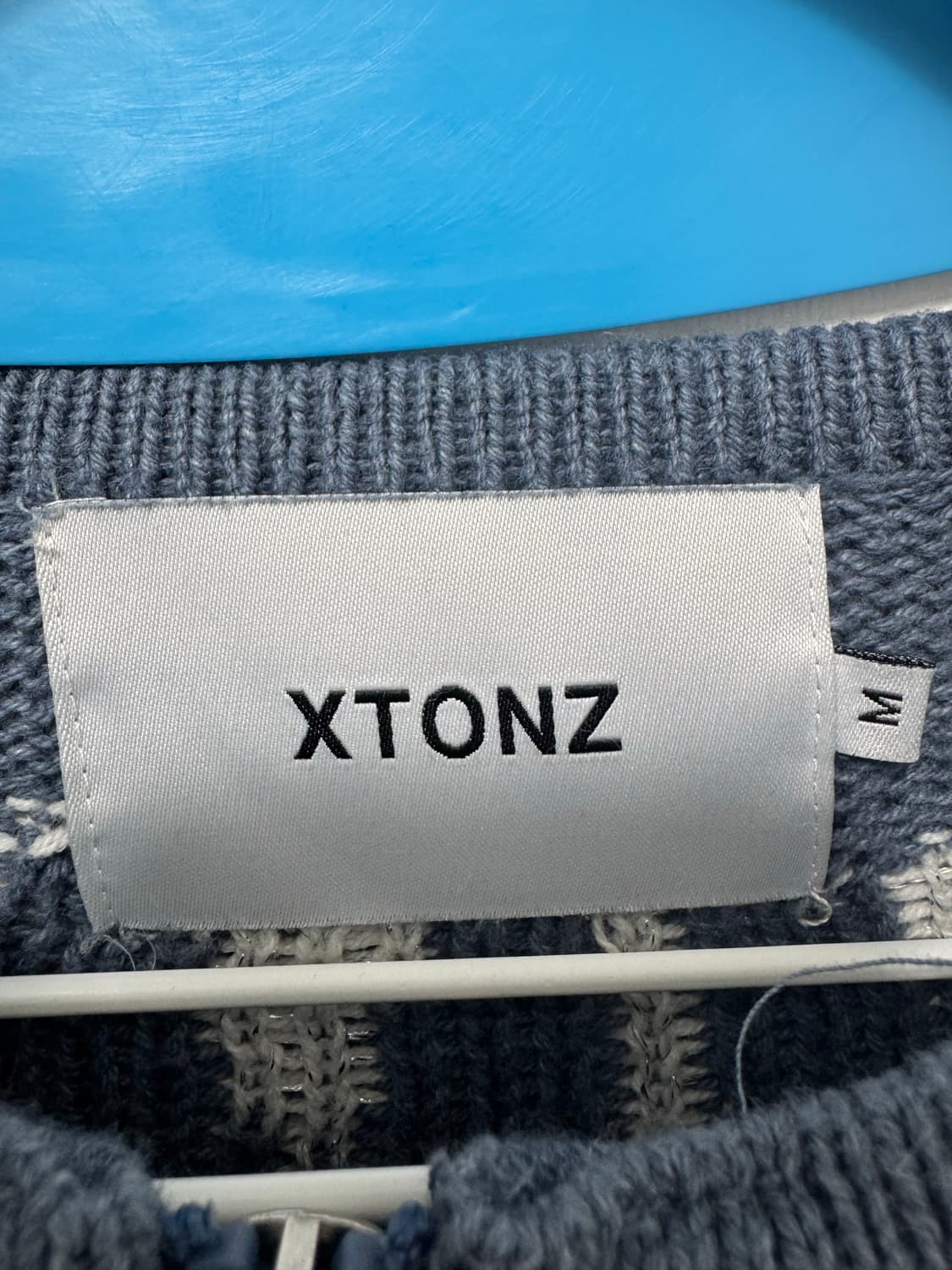 엑스톤즈 XTK063 블루 니트 집업 상품이미지3