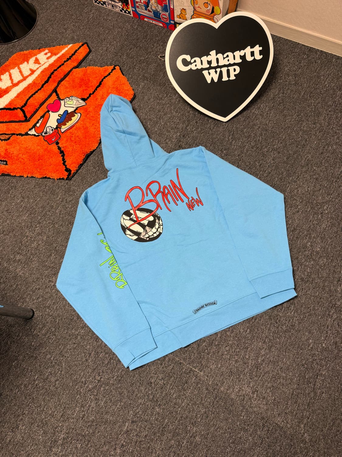 [XXL] 크롬하츠 X 매티보이 24SS 브레인 뉴 후드 티셔츠 블루 상품이미지7