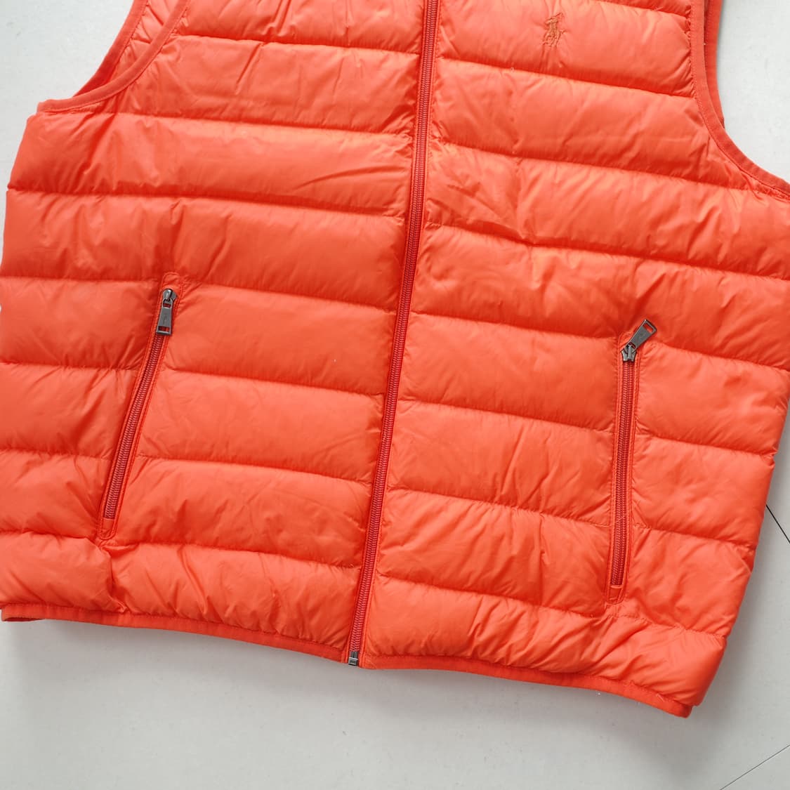 [정품] 폴로 랄프로렌 오렌지 구스다운 경량 패딩조끼 XL 상품이미지3