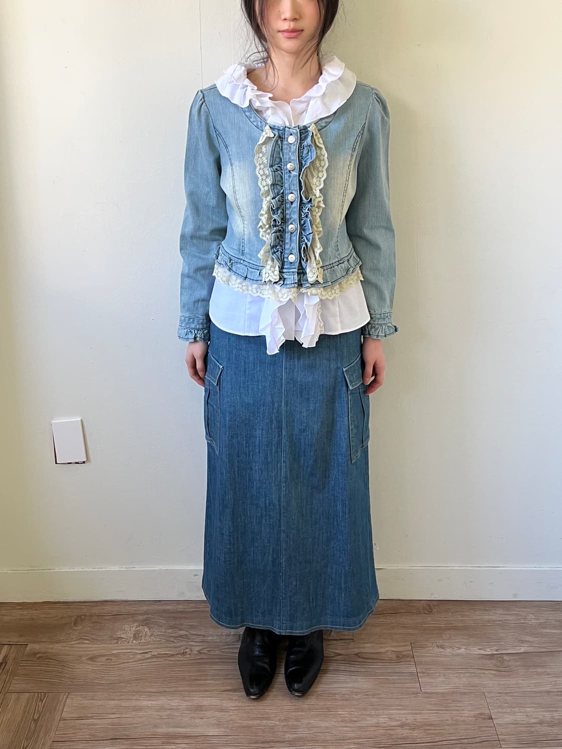 GM CIRCLE 프릴 데님 자켓 상품이미지9