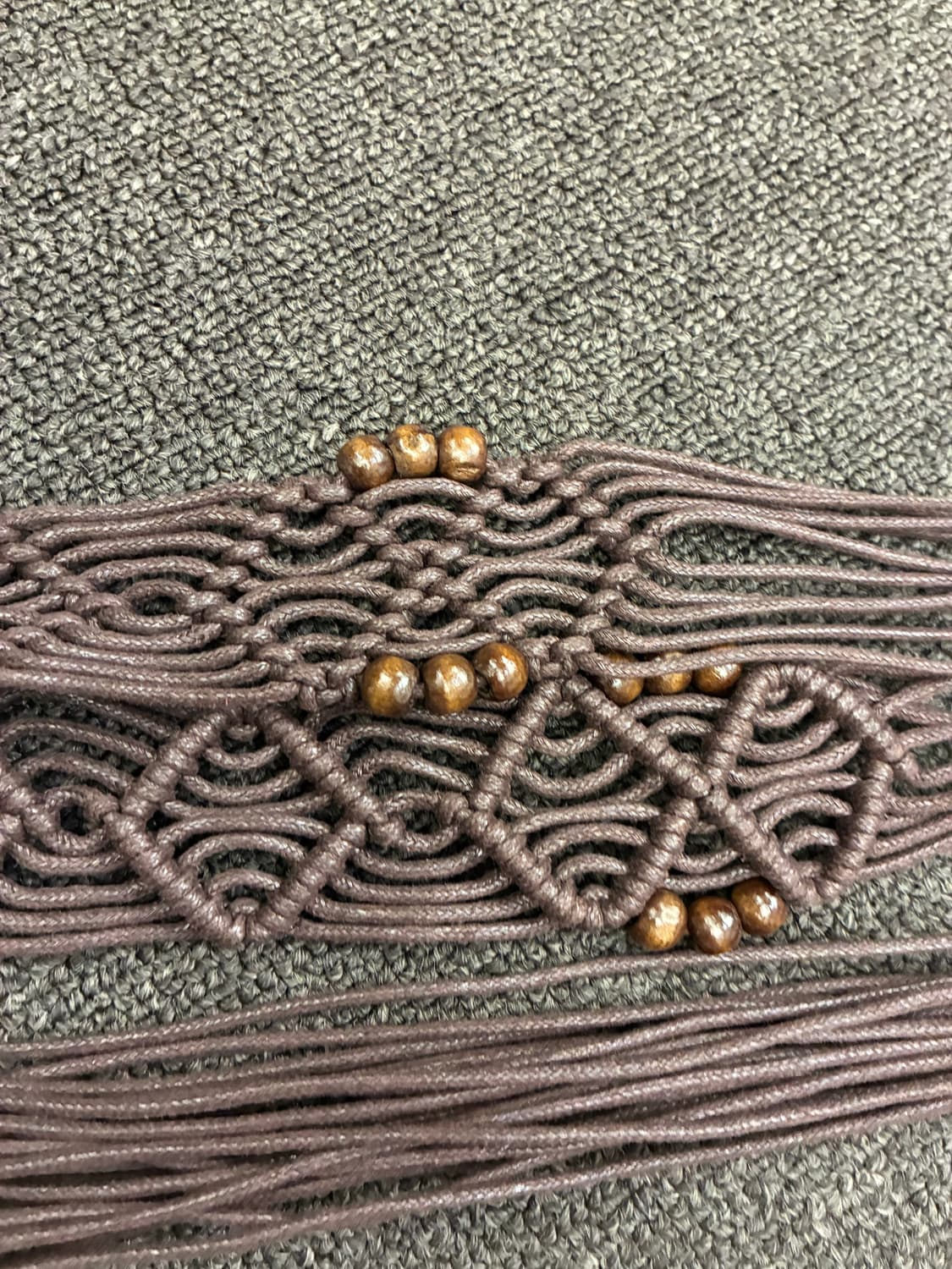 Japanese vintage 여성 비즈 디테일 보헤미안 갈색 벨트 상품이미지3