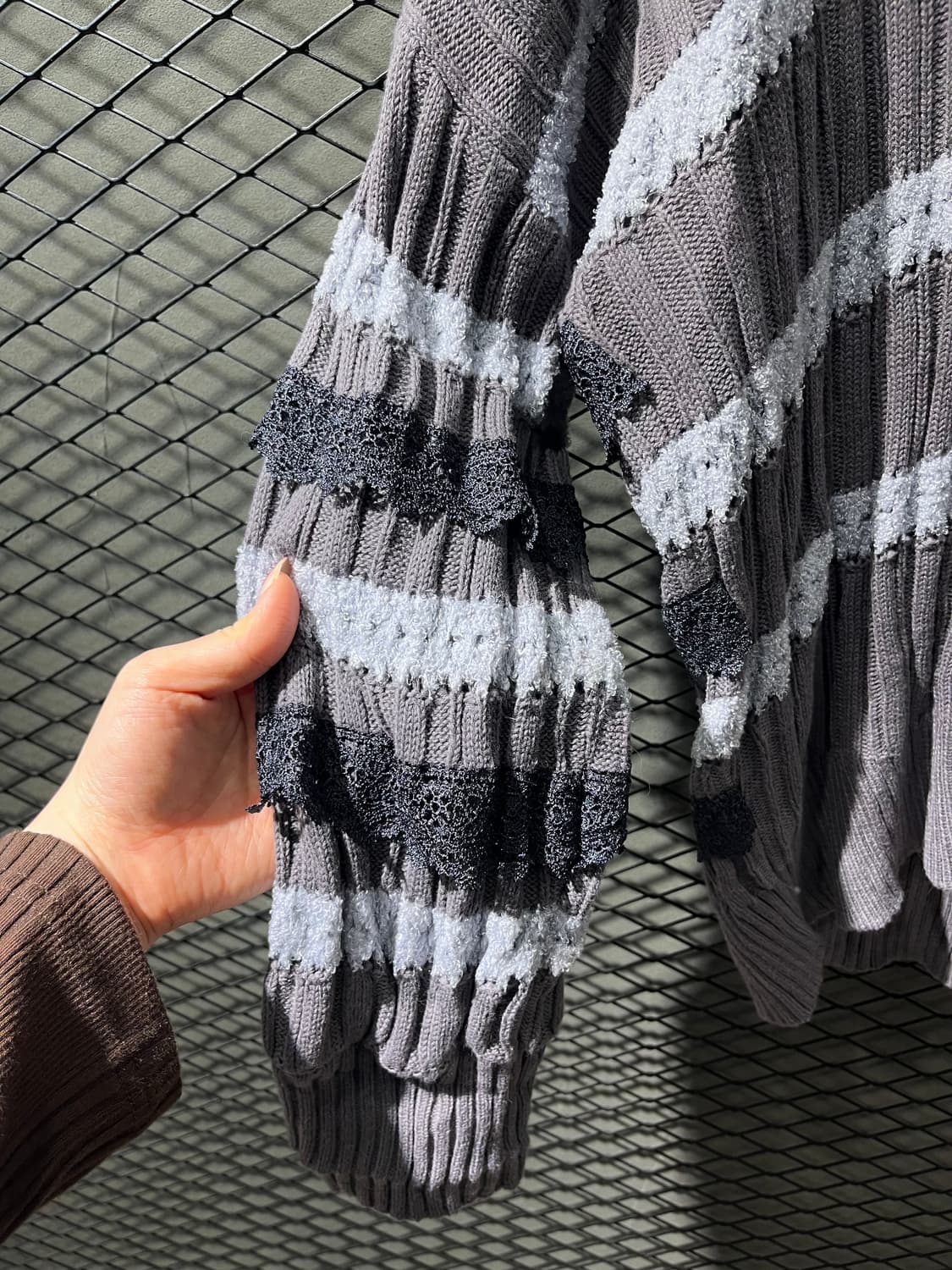 JPN 레이스 트림 니트 상품이미지4