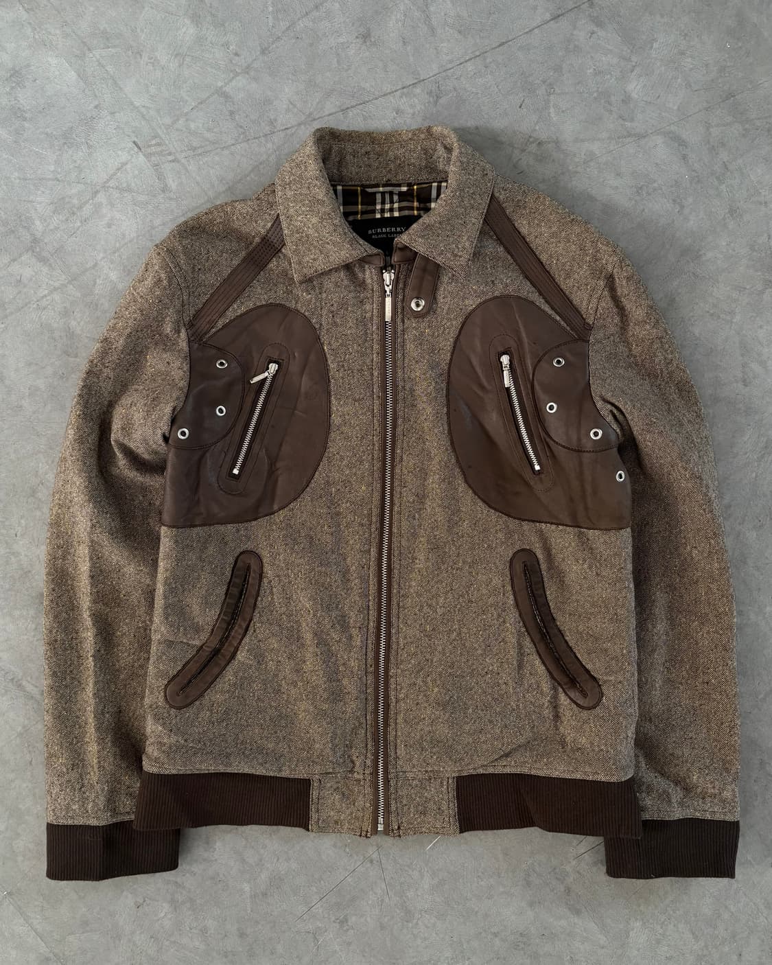 Burberry 버버리 블랙라벨 울 레더 디테일 자켓 상품이미지1