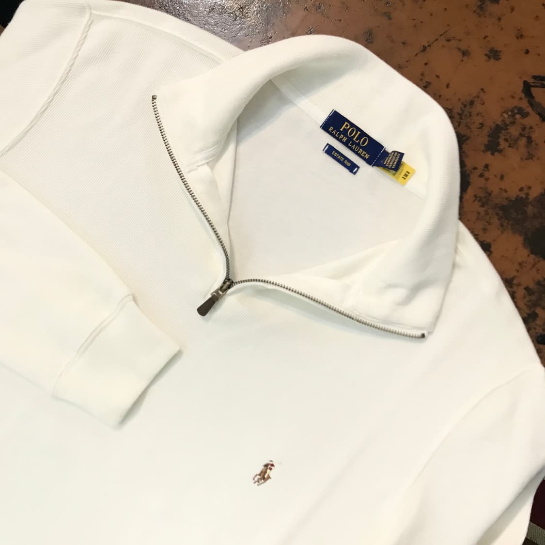 폴로랄프로렌 크림 아이보리 반집업 풀오버 남성 110 사이즈 상품이미지3