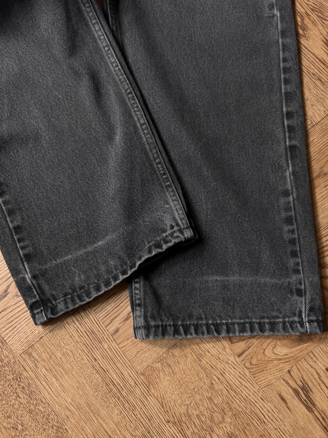 [38]리바이스 505 빈티지 워싱 레귤러 스트레이트 흑청 데님 팬츠 상품이미지5