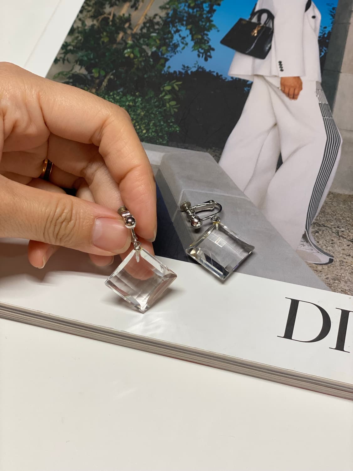 투명 크리스탈 귀걸이 귀찌 상품이미지5