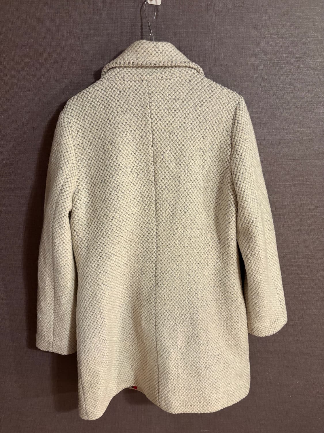 레어한 네덜란드 브랜드 SPOOM 아이보리 울 블렌드 하이넥 코트 상품이미지5