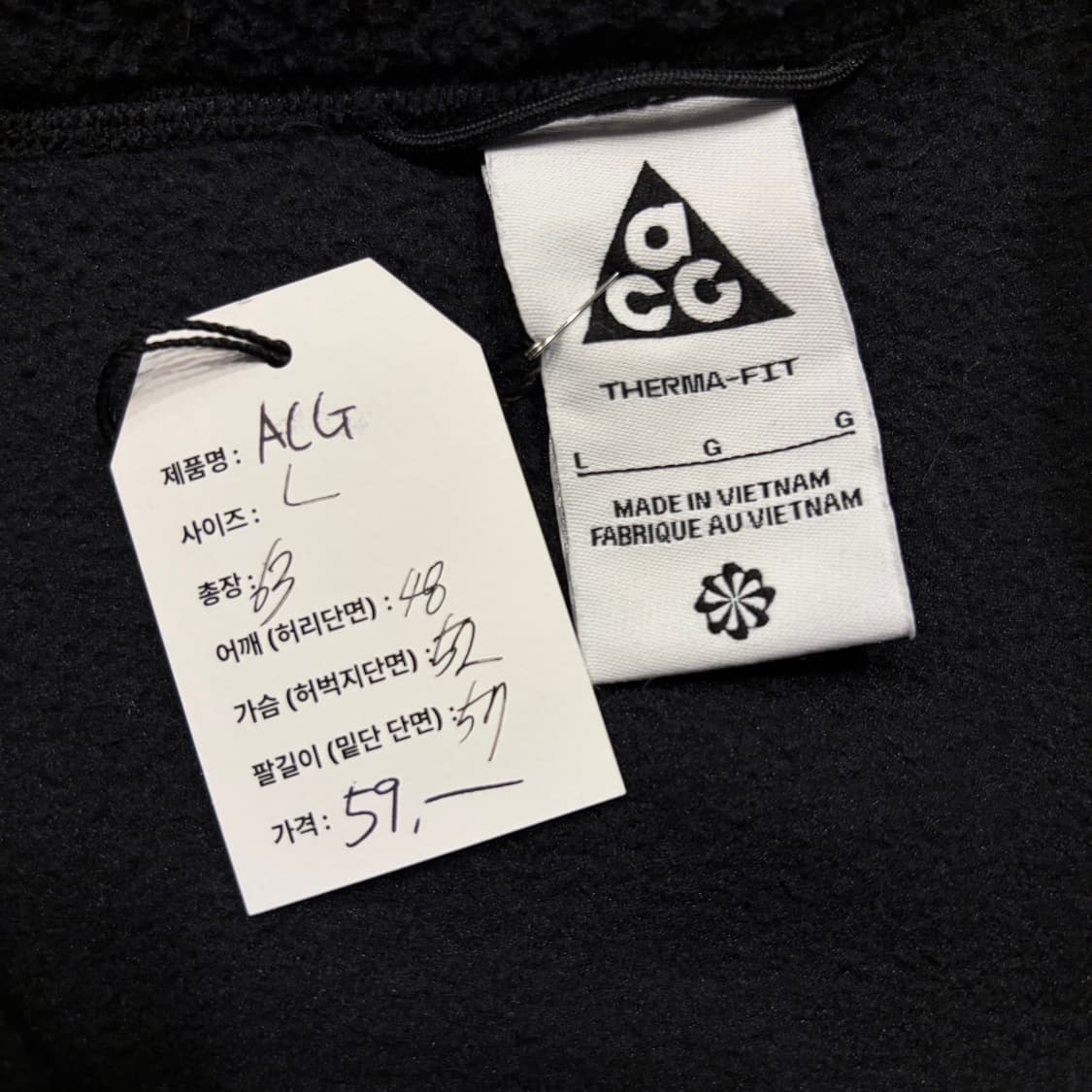 [L] 나이키 ACG 키즈 플리스 자켓 블랙 C952 상품이미지5