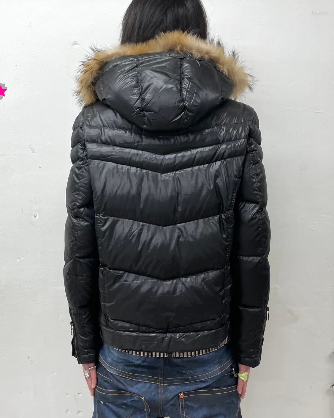 Chic Glossy Black Padded Jacket 상품이미지2