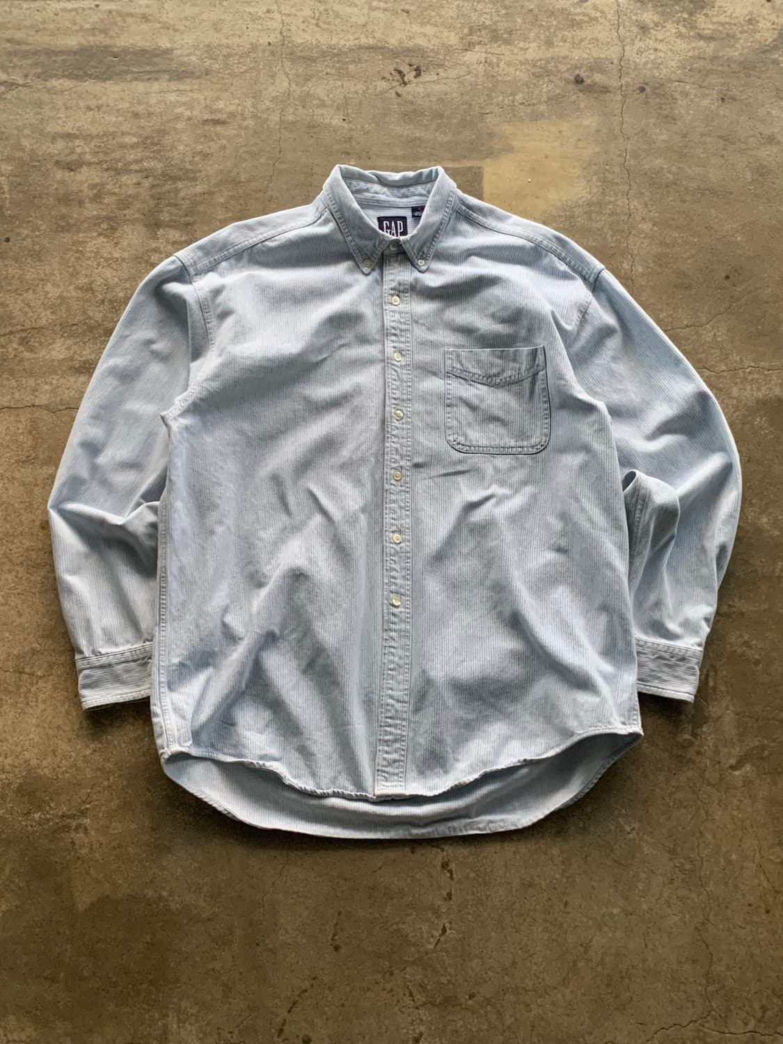 올드 갭 스트라이프 데님 버튼다운 셔츠 상품이미지1