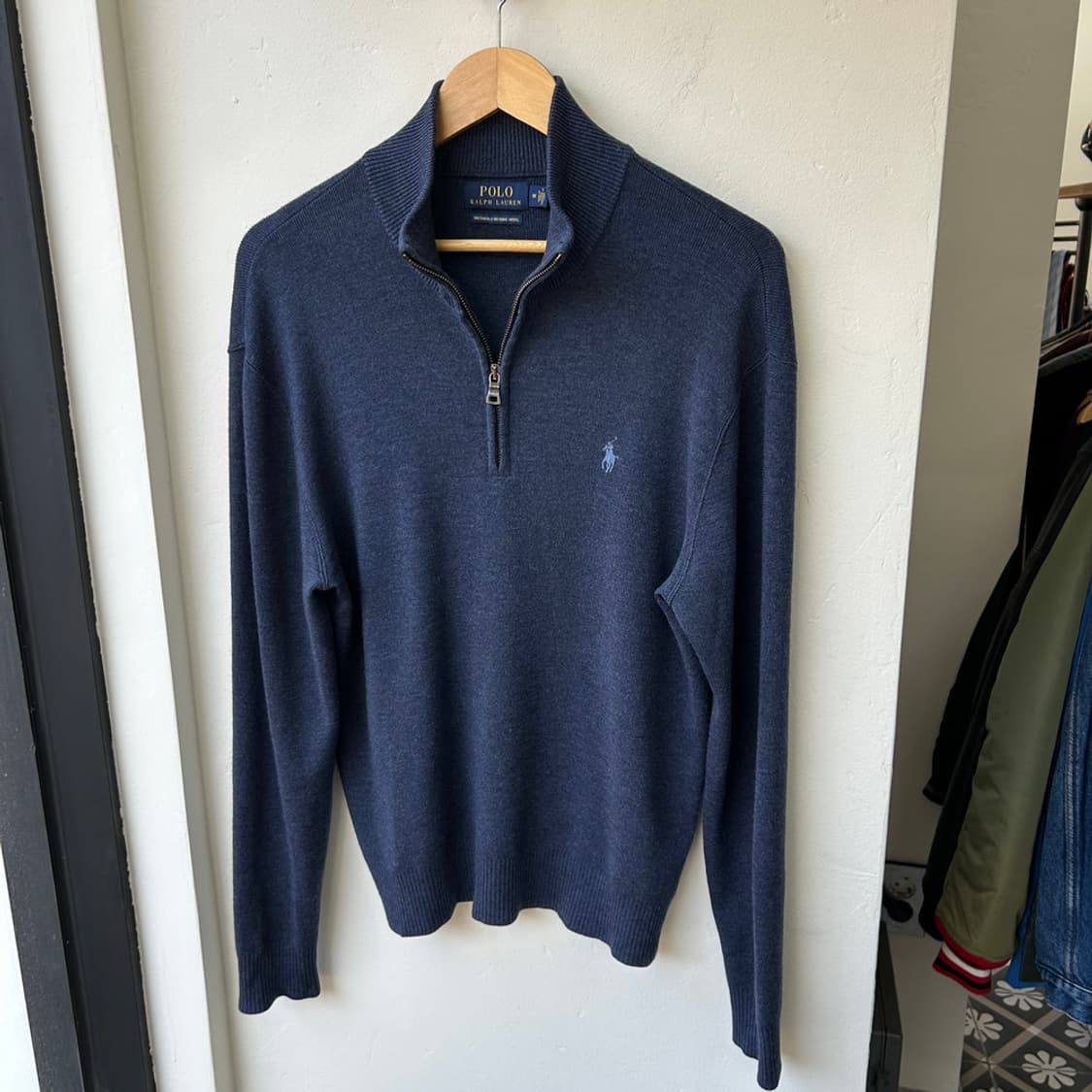 16642 - 폴로 랄프로렌 블루 반집업 울 니트 (메리노 울) 상품이미지2