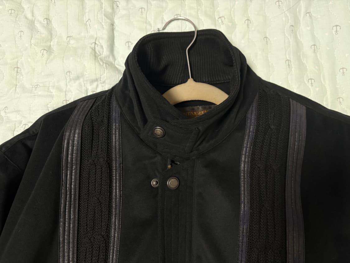 빈티지클럽 블랙 가죽 디테일 자켓 상품이미지6