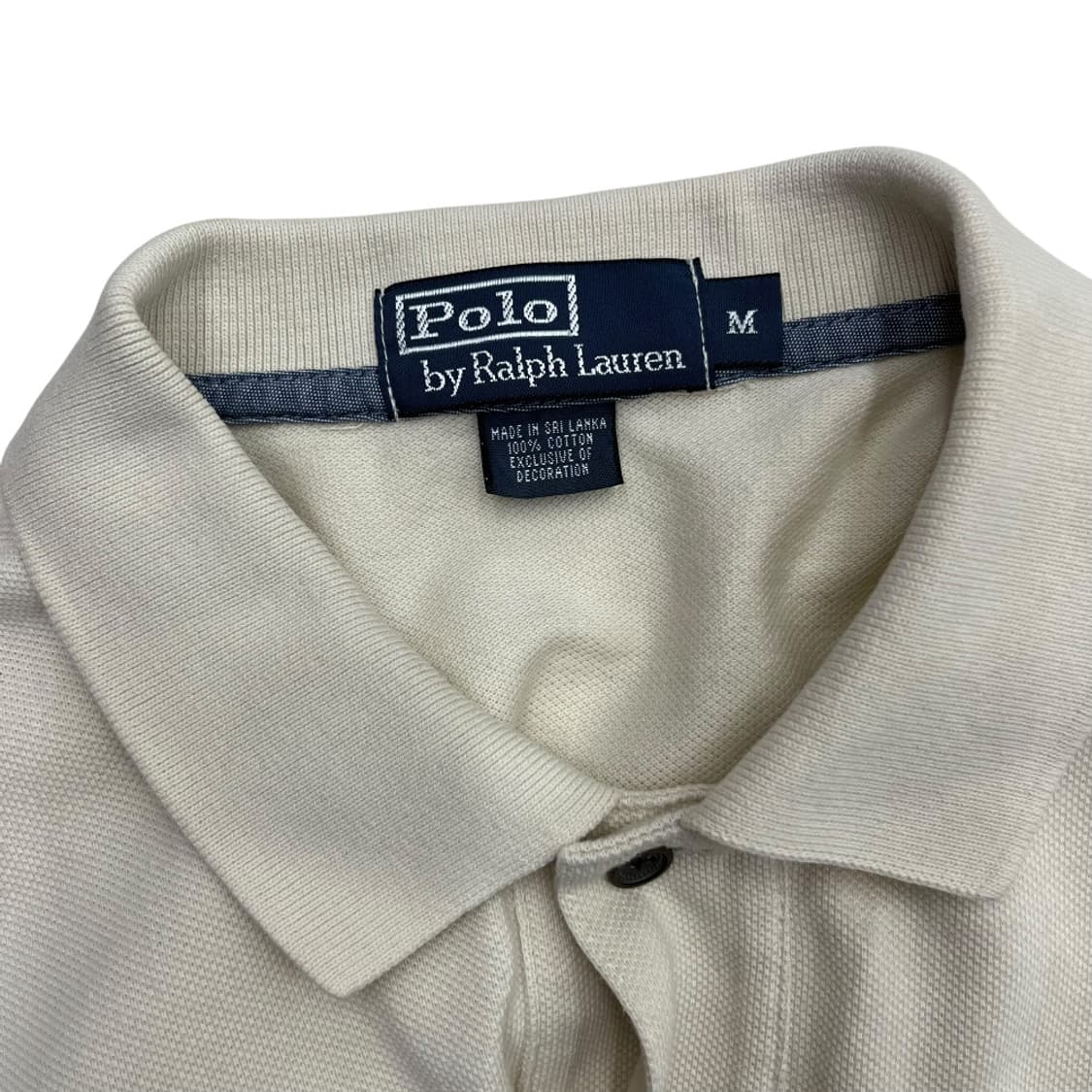 폴로 랄프로렌 네이비 빅포니 성조기자수 아이보리 카라 크롭 반팔 M 상품이미지5