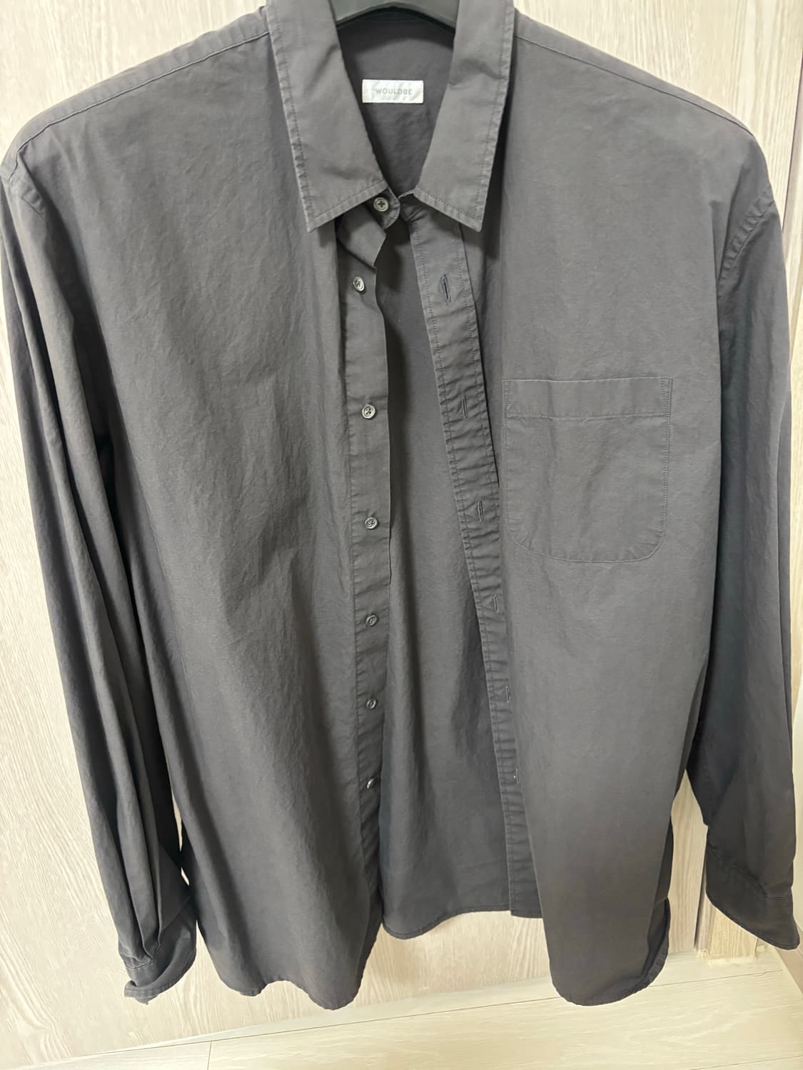 우드비 40/1 릴렉스 셔츠 차콜 01(95~100) 상품이미지2