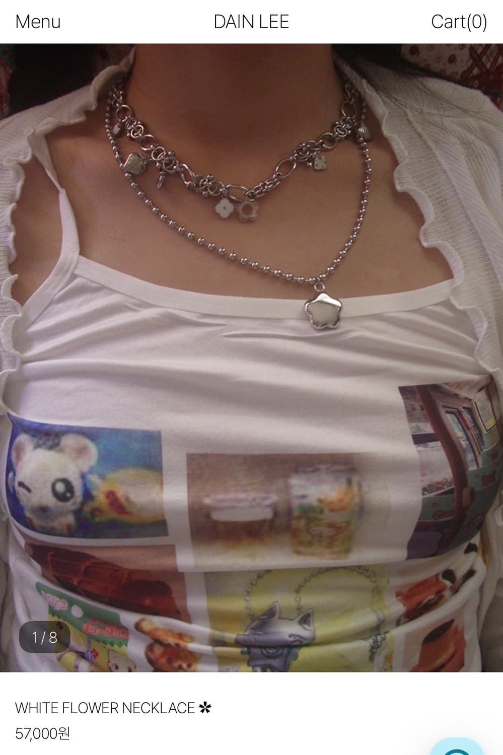 DainLee - WhiteFlower 목걸이 상품이미지1