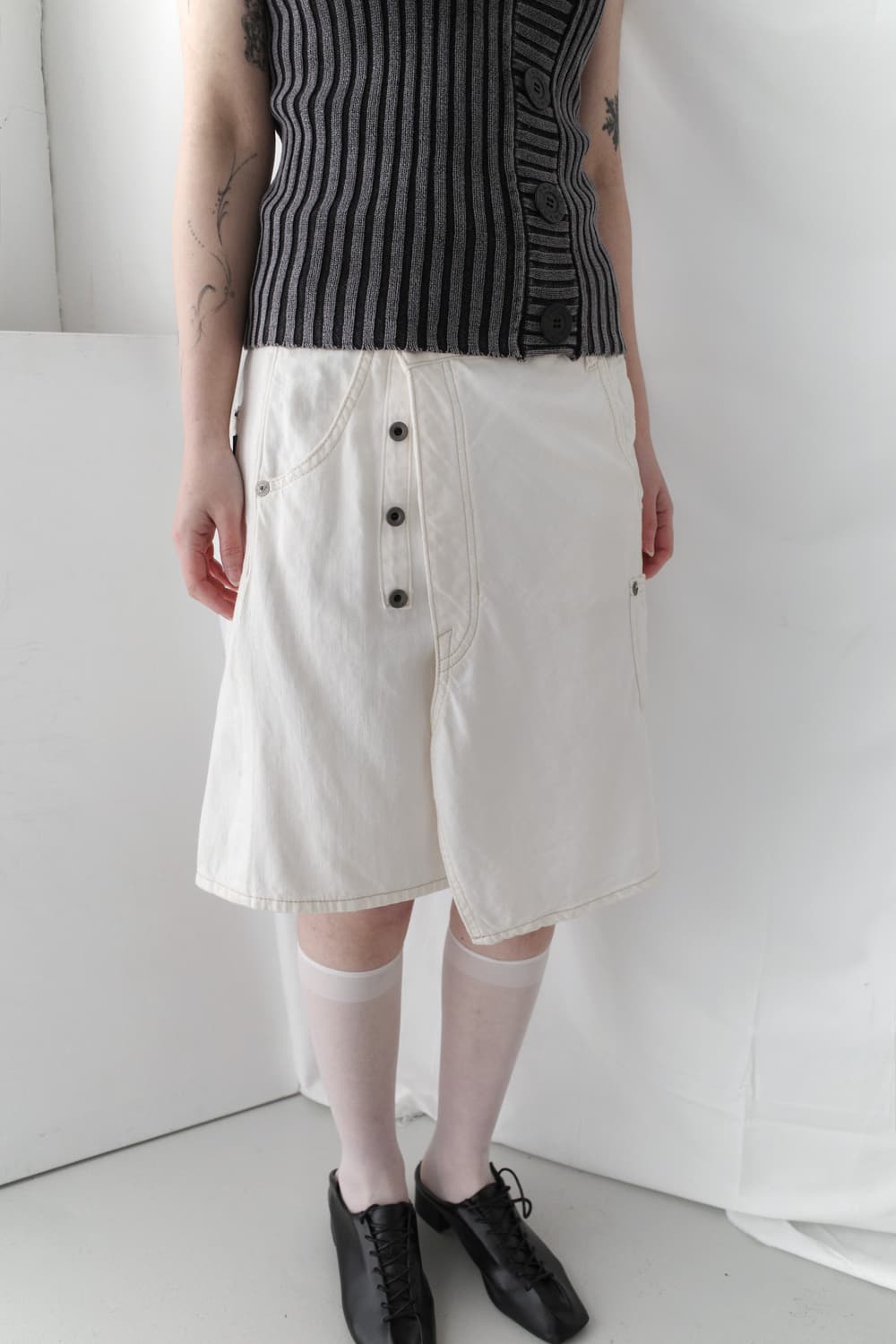 vintage snap button wrap skirt 상품이미지6