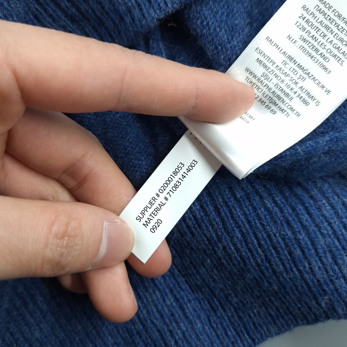 폴로랄프로렌 블루 블루포니 울100 모크넥 반집업 아노락 니트 L 상품이미지8