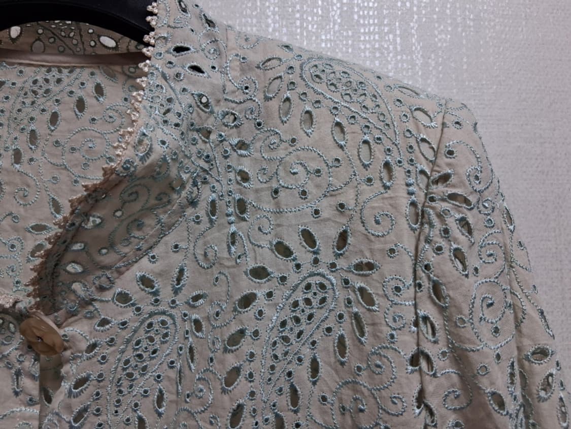 일본빈티지 Tronco Palla 아사면 레이스블라우스 가디건 미착새옷  상품이미지4