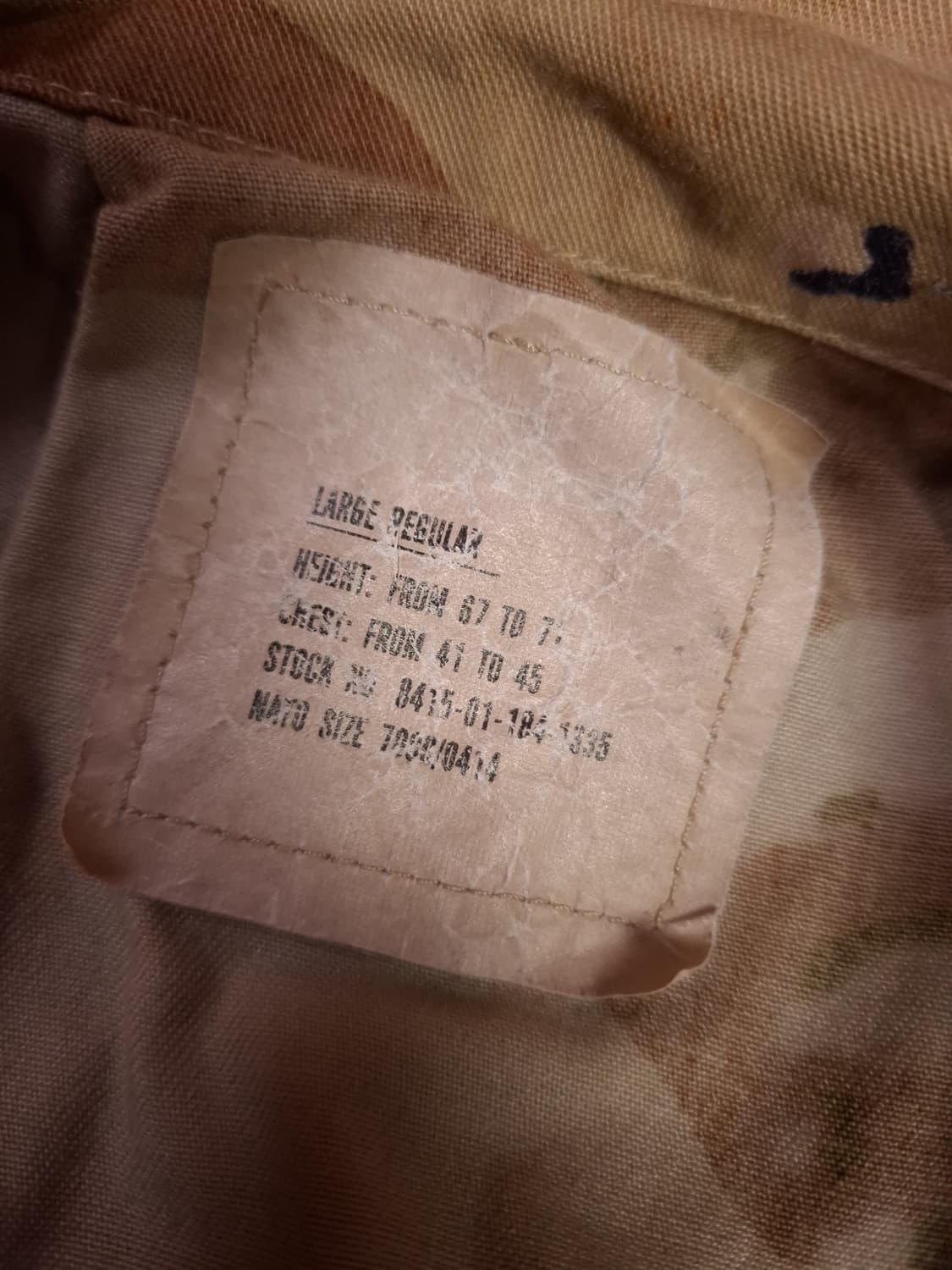 오리지날 미군 80's 초기형 걸프전 참전용 사막육색 BDU 자켓 상품이미지5