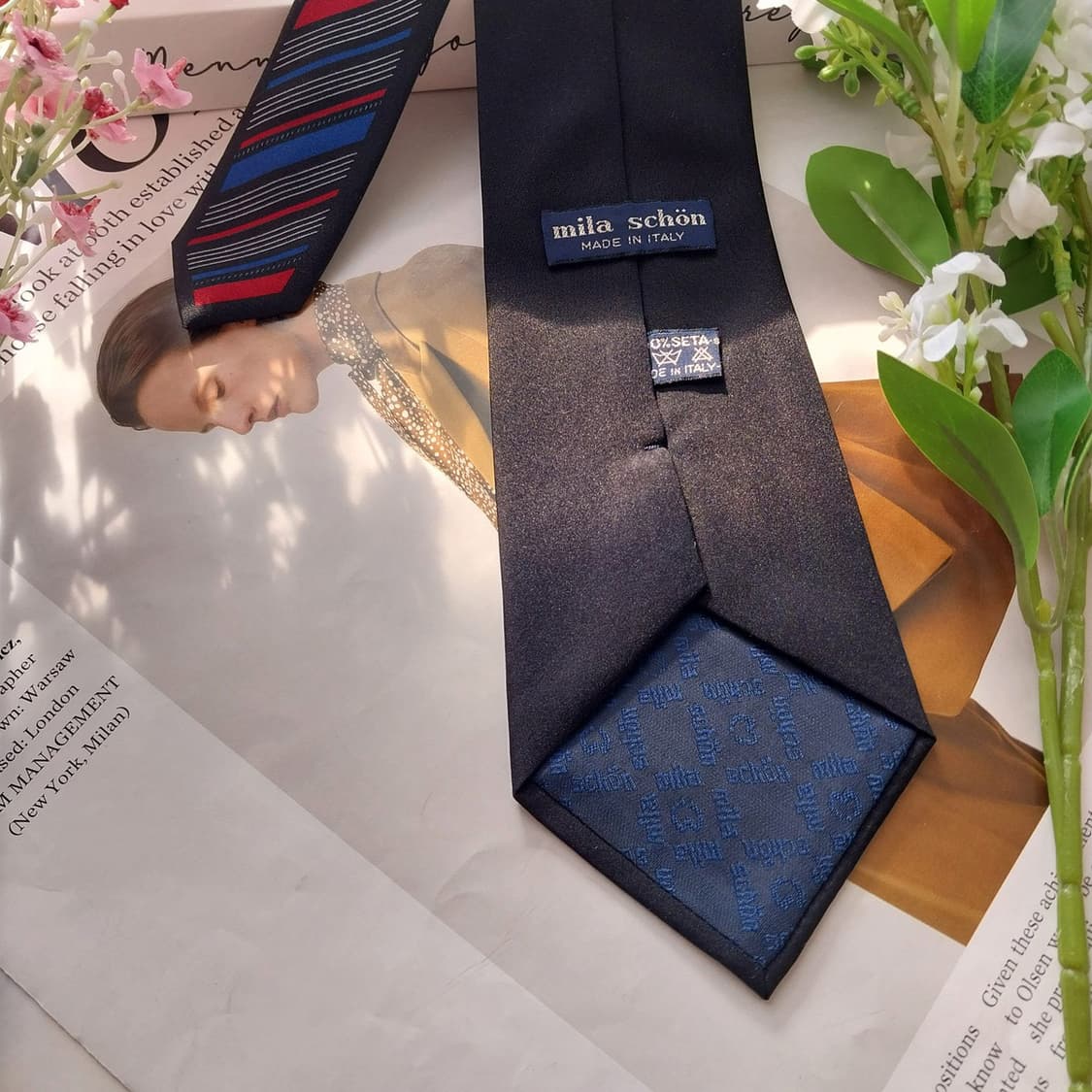 밀라숀 실크 블랙 스트라이프 패턴 넥타이 8.8cm A+등급 K1727
 상품이미지7