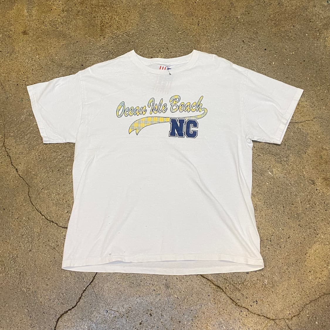 미국 빈티지 오션레이크비치 프린팅 반팔티 흰티셔츠 상품이미지1