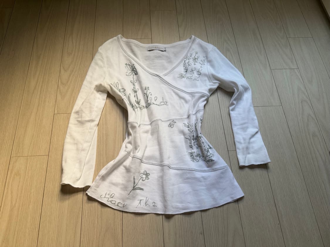 scribble print wrap top 상품이미지3
