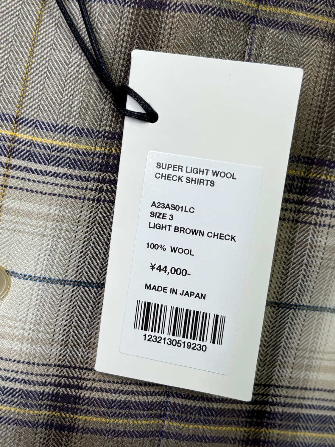 오라리 23aw 브라운 체크셔츠3사이즈 (택 있는 새제품) 상품이미지4