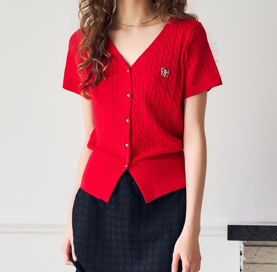 제너럴아이디어 가디건 레드 상품이미지2