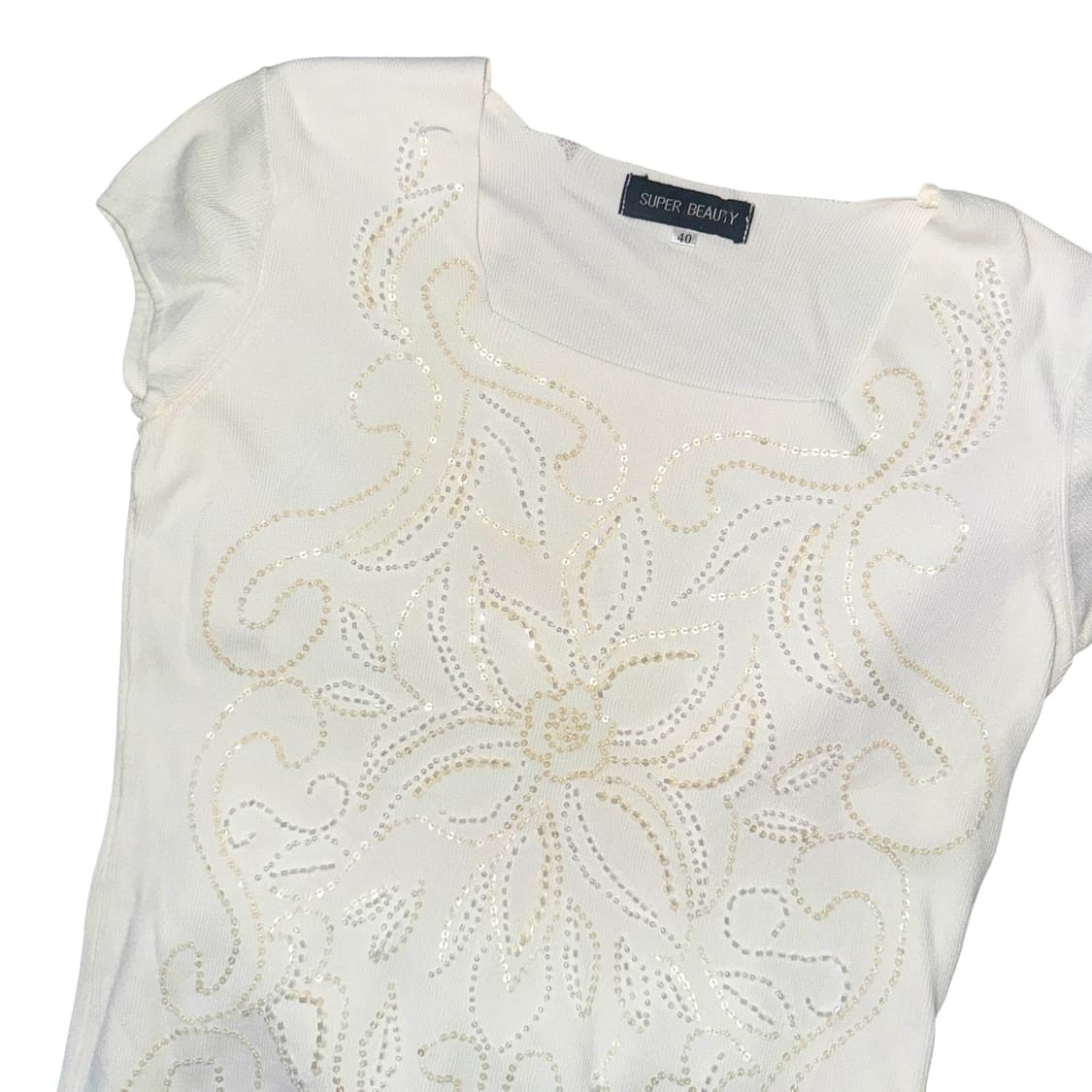 White Embroidery t-shirt 상품이미지2