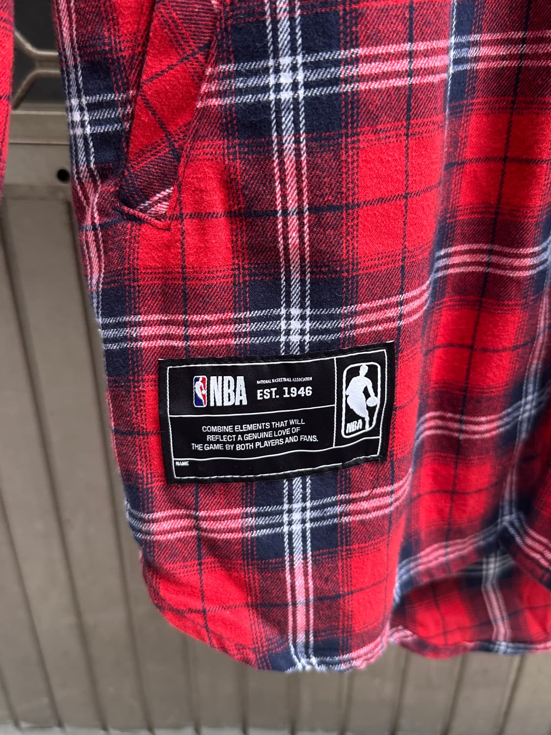 NBA red hoodie flannel long shirt jacket 상품이미지5