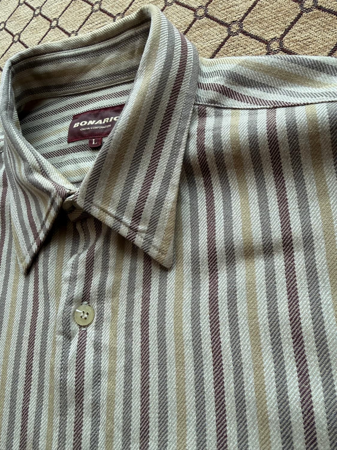 브라운 스트라이프 셔츠 상품이미지3