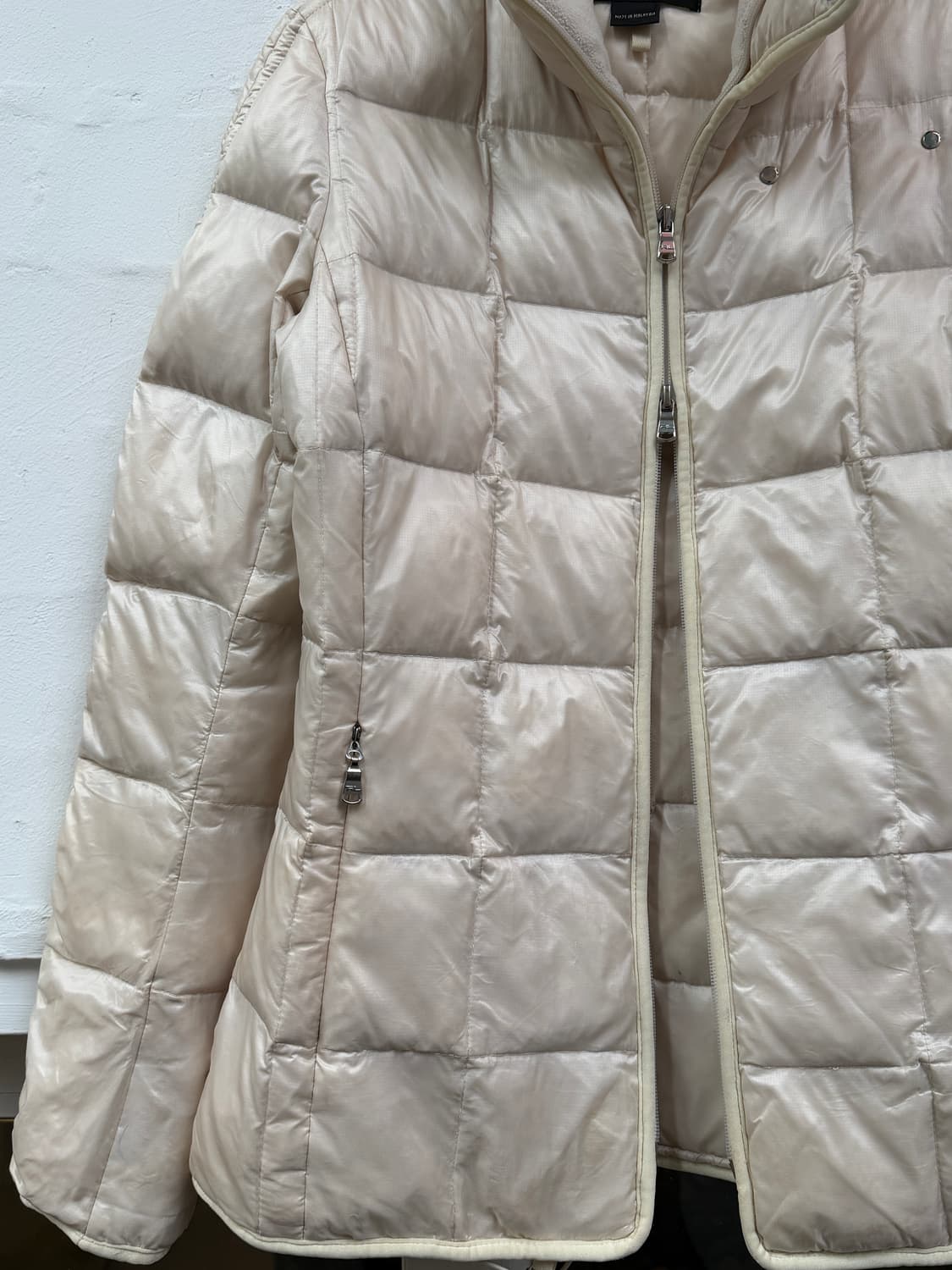 Ralph Lauren 아이보리 다운 숏 나일론 패딩 S 상품이미지4