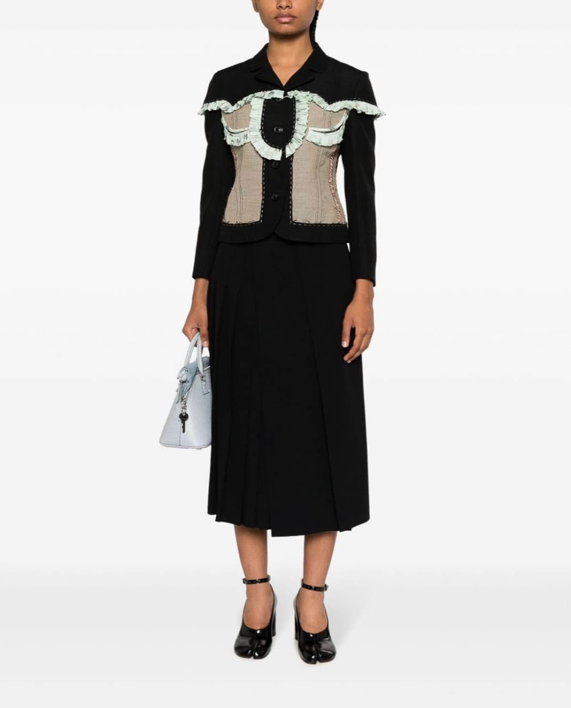 (정품/새상품) 메종 마르지엘라 여성 블랙 패치워크 러플 자켓 상품이미지7