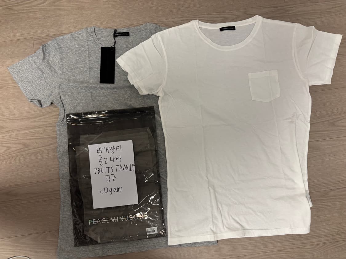 PMO 3POCKET T-SHIRTS #1 WHITE/GRAY FREE 상품이미지1