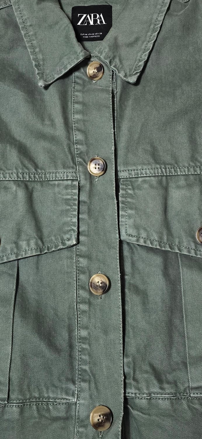 자라 여성 카키 데님 자켓 M 상품이미지5