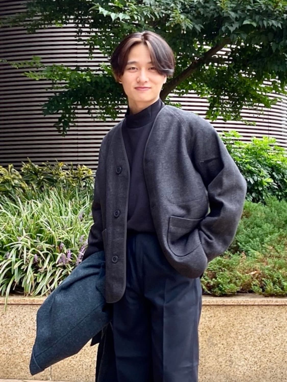 유니클로 U 르메르 플리스 후리스 가디건 다크 그레이 M 상품이미지2