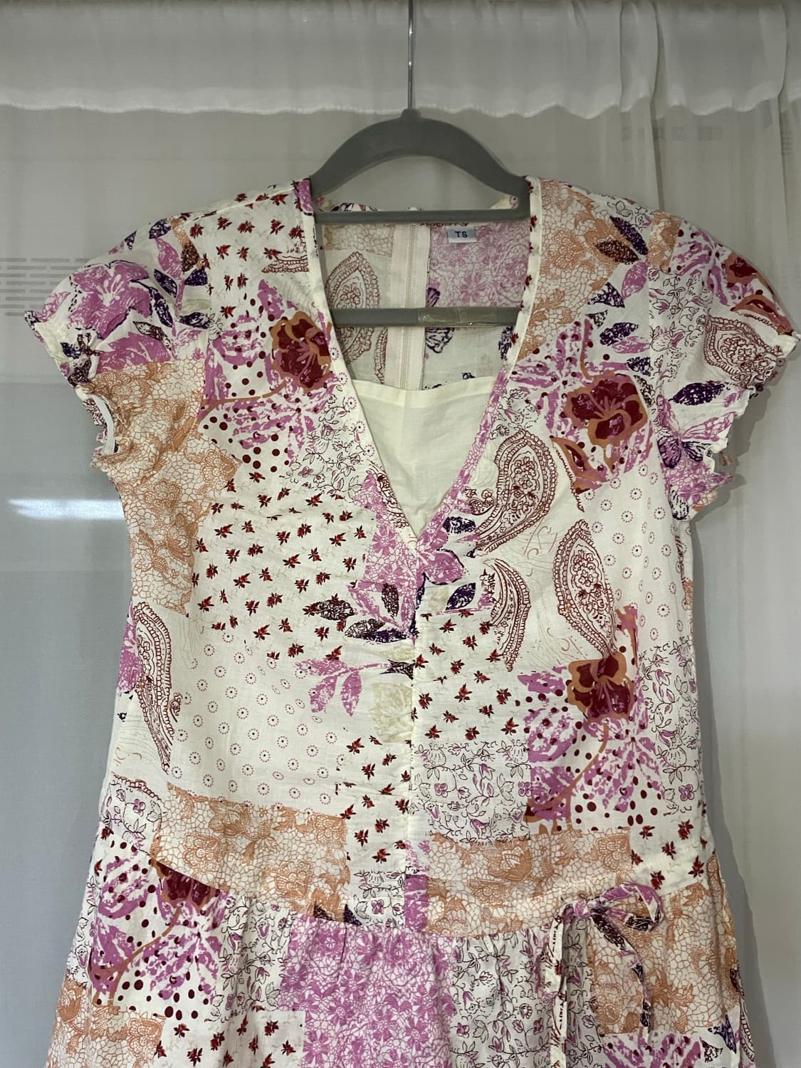 패치워크 원피스 상의 반팔 상품이미지2