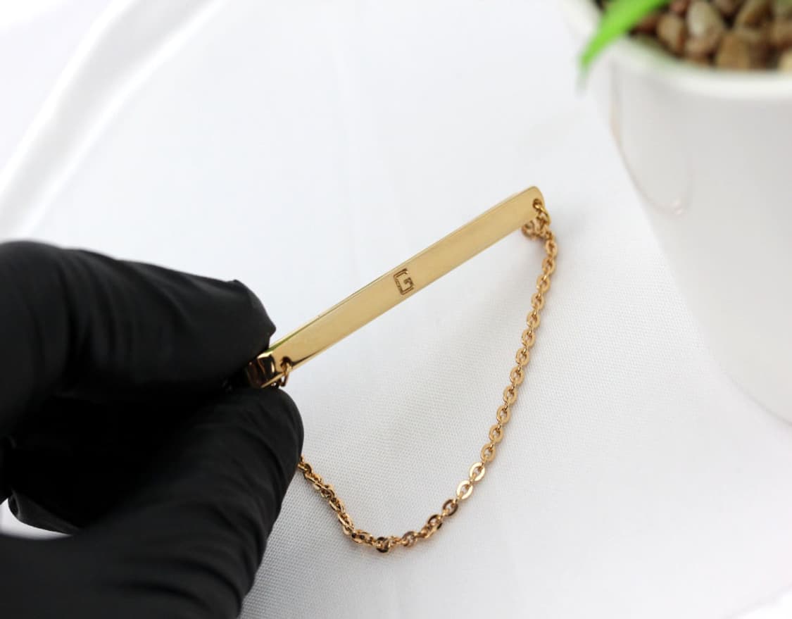 지방시 A등급 5.3cm 유광 G로고 체인 명품 타이바 빈티지 상품이미지5