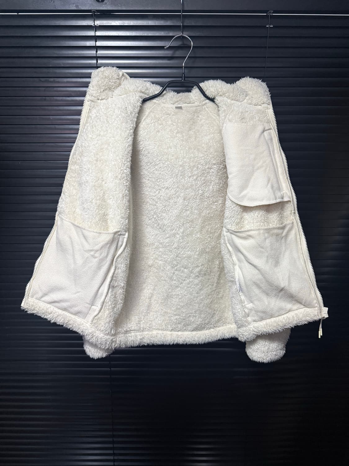 유니클로 털 후리스 플리스 후드 집업 자켓 S 아이보리 보온 후디 90  상품이미지6