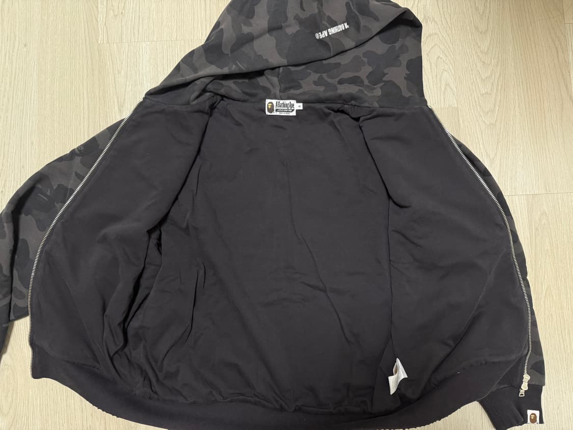 베이프 카모 후드집업 블랙 s 상품이미지5