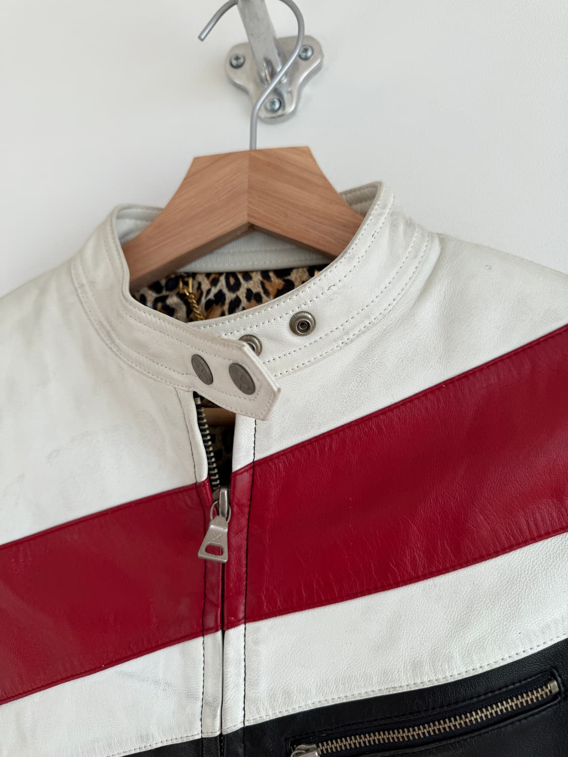 Pre owned 레더 레이싱 자켓(얼룩 확인) 상품이미지3